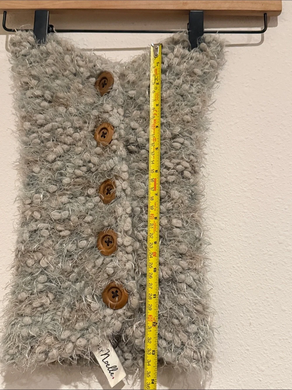 Simply Noelle Fuzzy Button Cowl in Light Gray
